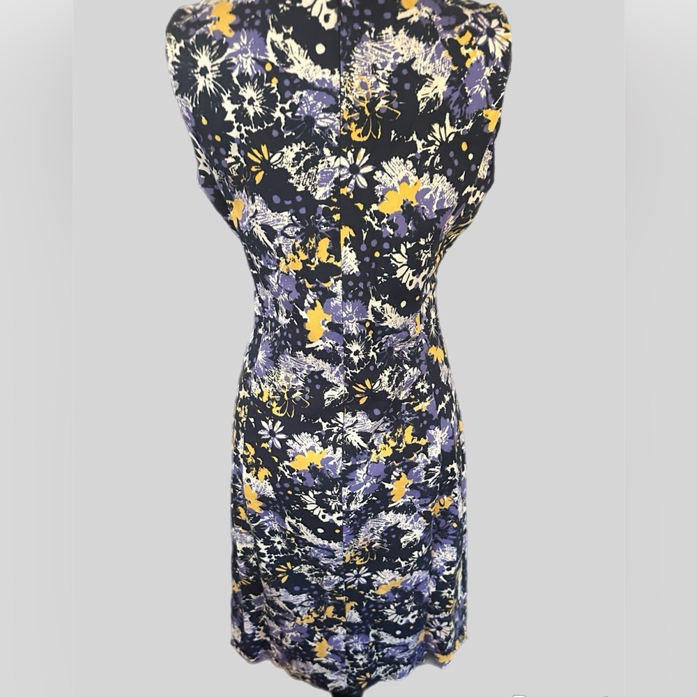 Talbots Navy Blue Floral Sleath Dress - Picture 3 of 9
